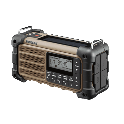 Sangean MMR-99 Desert Tan FM/AM цифровой радиоприемник с Bluetooth и RDS, солнечная батарея, динамо-машина, фонарик