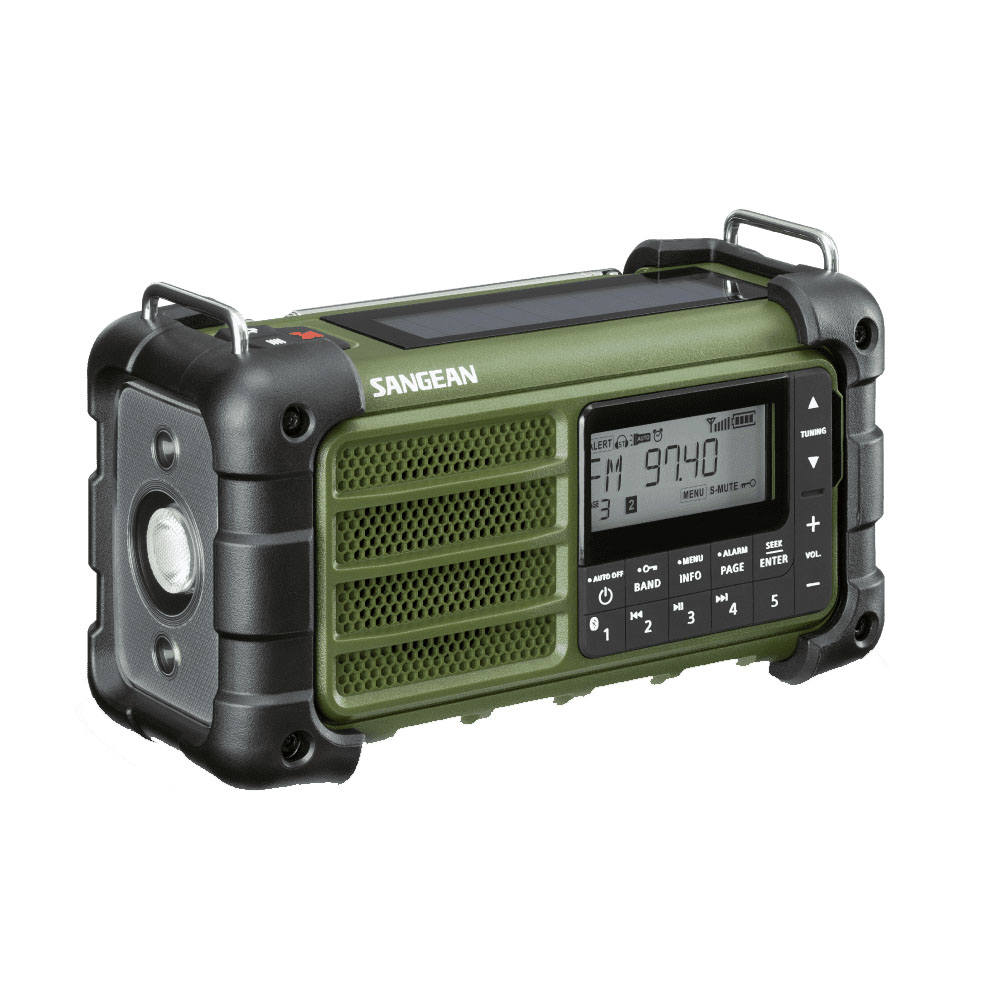 Sangean MMR-99 Forest Green FM/AM цифровой радиоприемник с Bluetooth и RDS, солнечная батарея, динамо-машина, фонарик